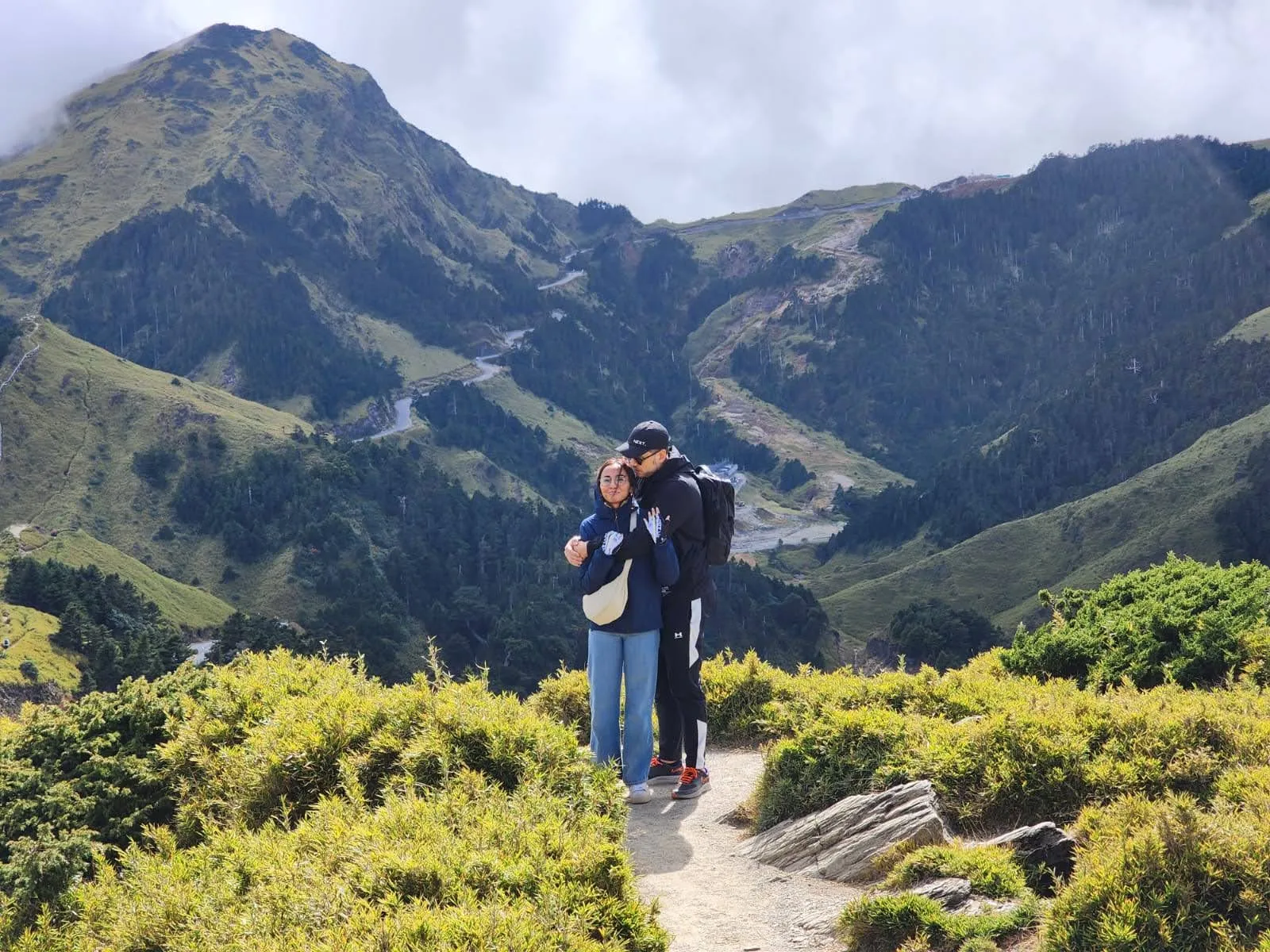 Hiking through misty mountains in Taiwan