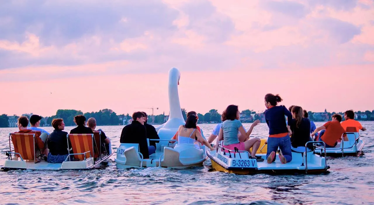 Paddling on the lake in Berlin, Germany